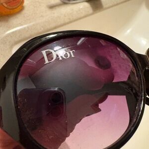 Dior Black Sunglasses with Purple Lenses